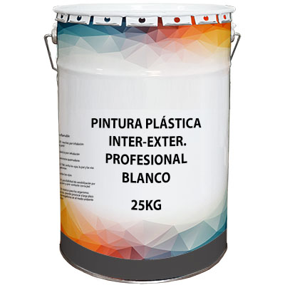 PINTURA PLÁSTICA BLANCA INTER-EXTER. PROFESIONAL 25KG